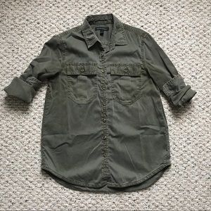 Army Green Utility Button Down Shirt